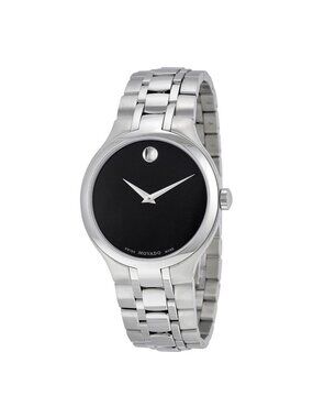 NWT Movado Museum Black Museum Dial Stainless Steel Men's Watch
